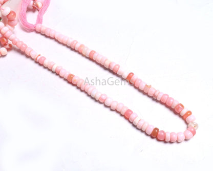 Beautiful Pink Opal Flat Rondelle Gemstone Beads,12" Shaded Pink Opal Plain Handmade Uneven Rondelle Opal Beads Necklace Jewelry making SALE
