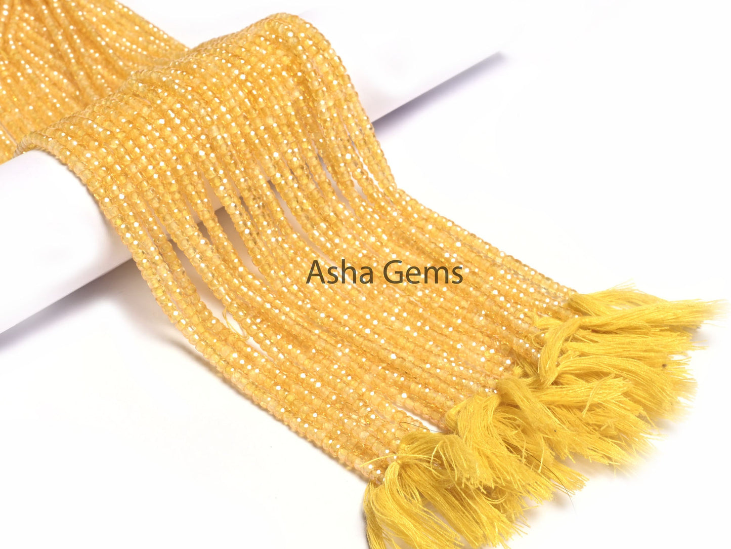 15" Strand Beautiful Yellow Zircon Micro Cut Beads,3 mm AAA pastel Yellow Cubic Zirconia Rondelle Faceted Gemstone Zircon Bead Jewelry Craft