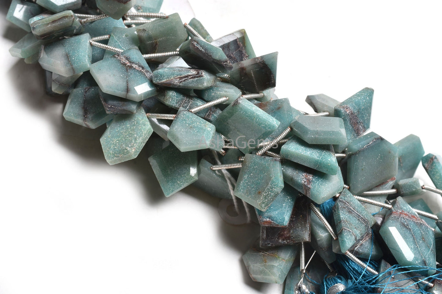 Beautiful Blue Chrysocolla Uneven Slice Side Drill Gemstone Beads,10-17mm Natural Chrysocolla Bead, Chrysocolla Fancy Faceted Beads Jewelry
