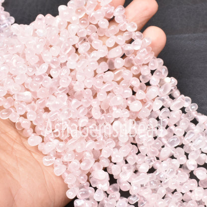 Beautiful Pink Rose Quartz Smooth Drops Shape Beads, Natural Rose Quartz Plain Handmade Teardrop Gemstone Beads, Rose quartz Beads Jewelry
