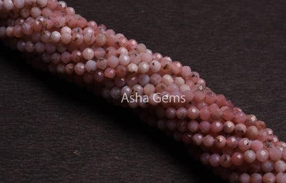 Natural Moss Pink Opal Micro Cut Rondelle Beads,3.25 mm Rare Moss Pink Opal Machine Cut Gemstone Beads, Opal Beads For Jewelry Making Crafts
