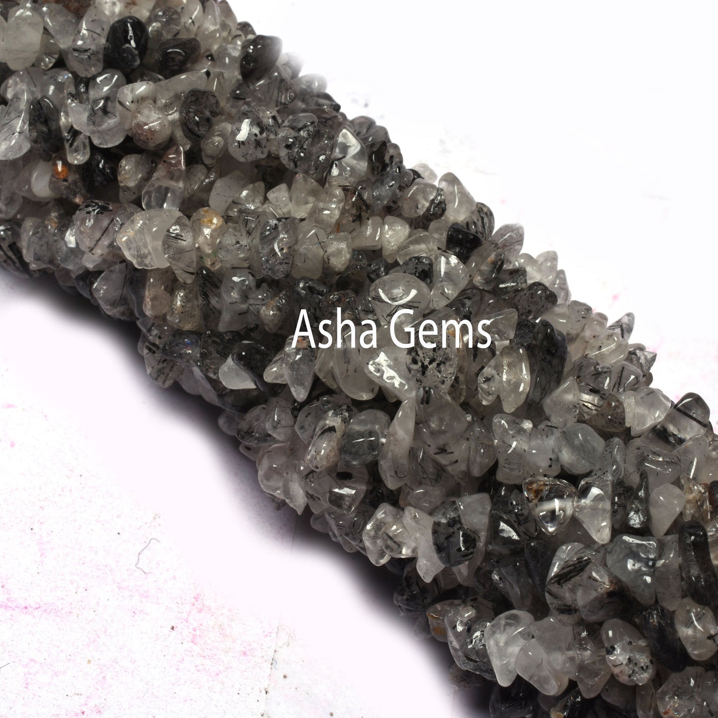 34" Strand Natural Black Rutile Uncut Chips Raw Gemstone Beads, Rutile Rough Smooth Raw tiny Nugget uneven Beads, Fine rutile Bead Jewelry