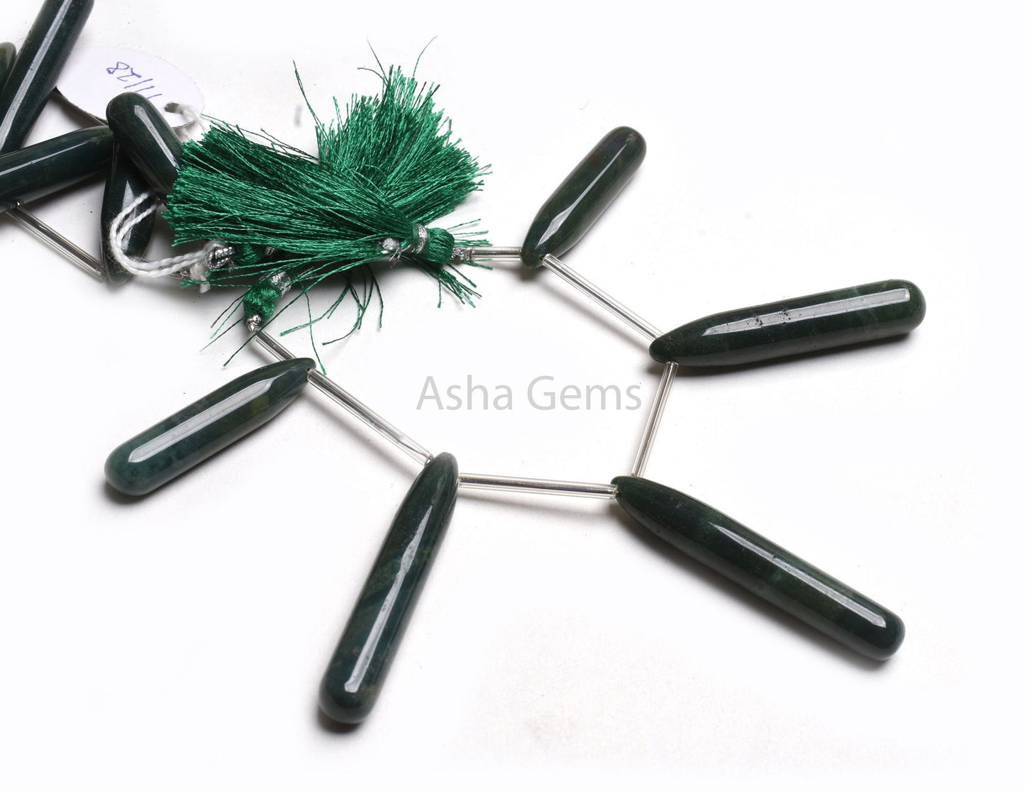 Beautiful Green Jasper Smooth Teardrop Side Drill Beads, Natural Jasper Plain Handmade Fancy long Pencil Drops Gemstone Jasper Bead Jewelry