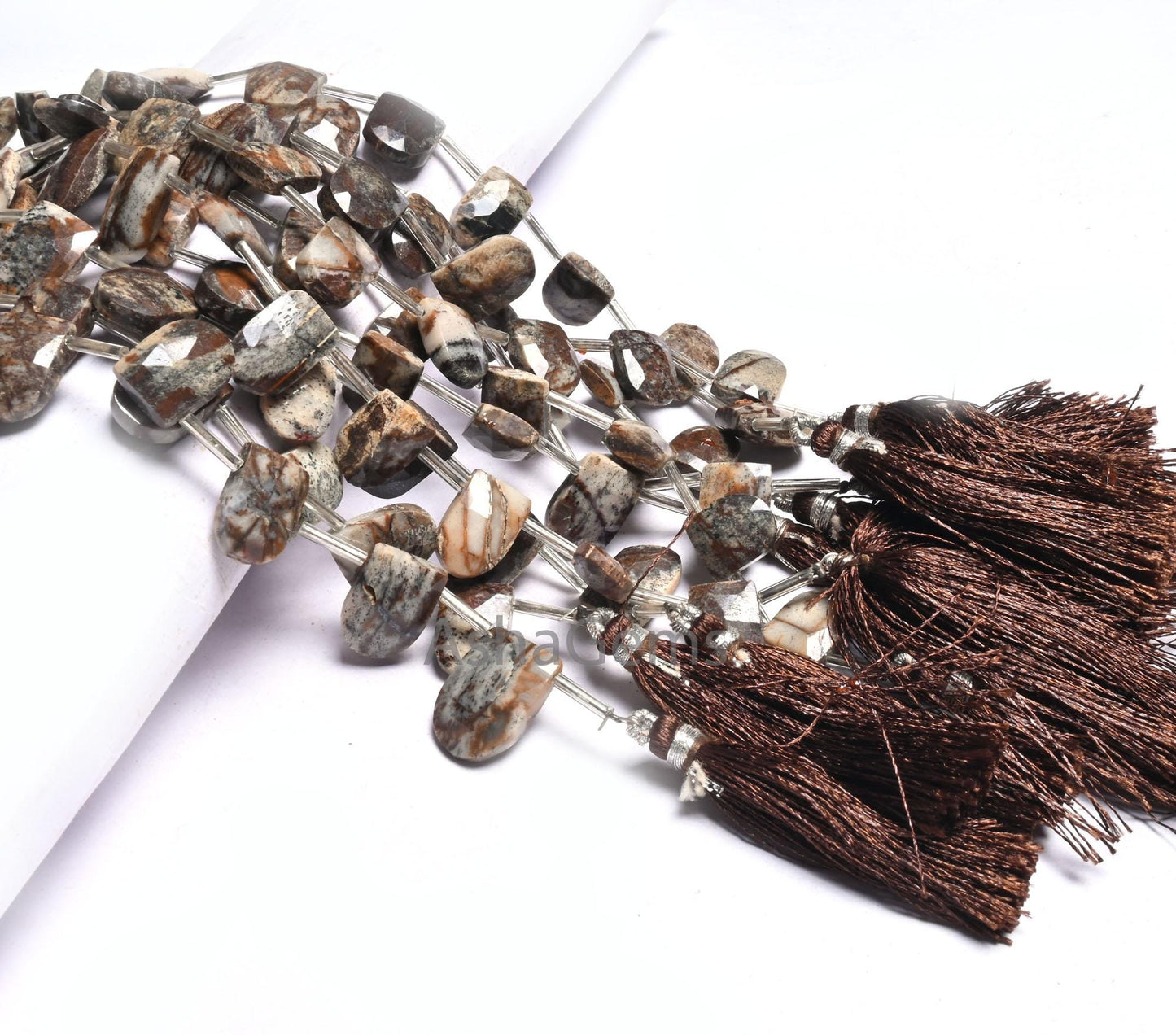 Beautiful Wood Agate Fancy Gate Shape Gemstone Beads, Natural Moss Agate Faceted Briolette Side Drill Agate Beads Jewelry Making Crafts SALE (AG 18601)