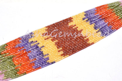 Beautiful Multi Color Zircon Micro Cut Faceted Beads,13" Strand AAA Multi Zircon Machine Cut Rondelle Shape Beads 3 mm,Jewelry Making Crafts