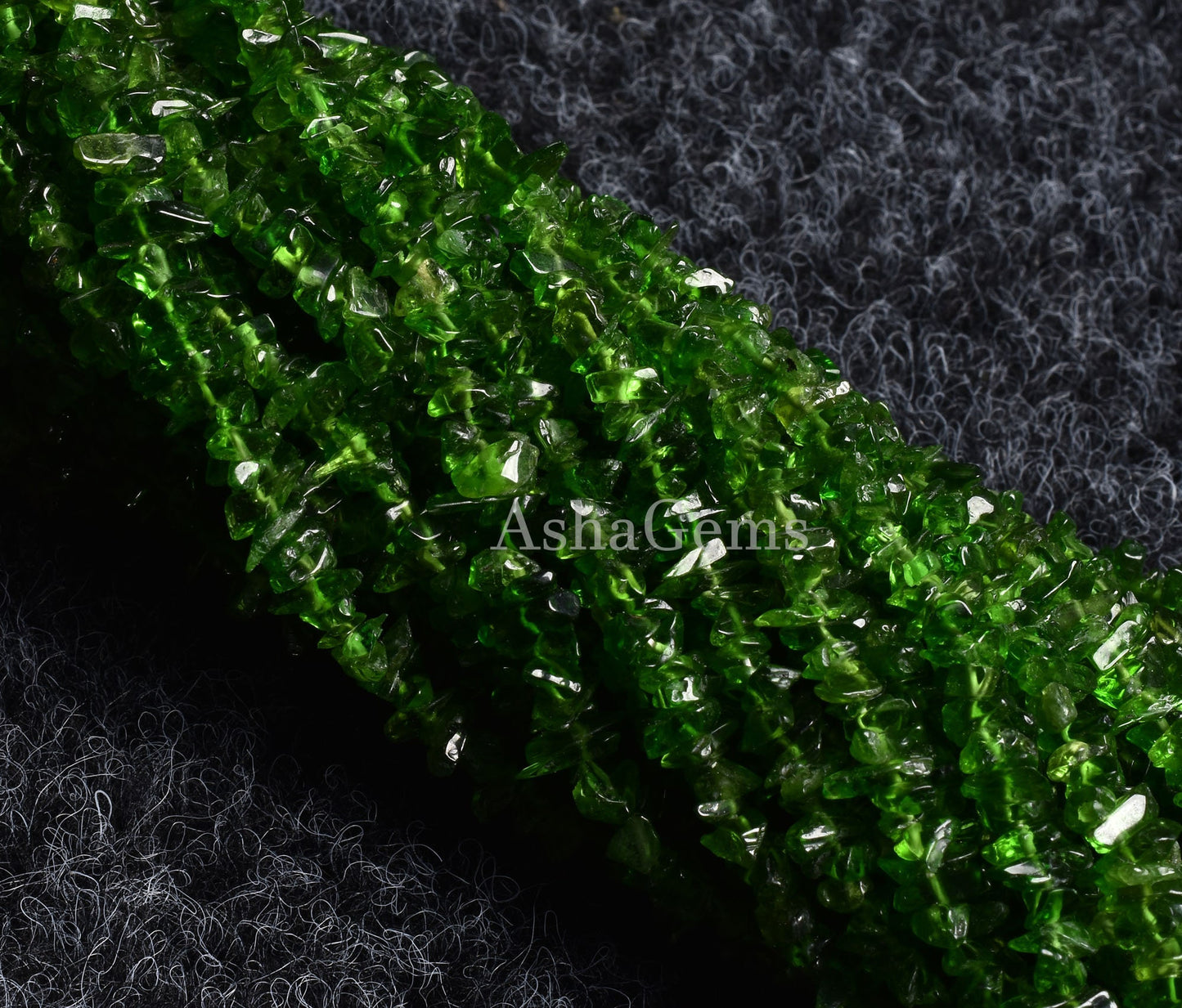AAA Quality Natural Chrome Diopside Uncut Chips Raw Gemstone Beads,34" Strand Green Chrome Rough Smooth Tiny Chip Beads, Chrome Bead Jewelry