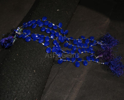 Beautiful Royal Blue Quartz Hydro faceted Pears Side Drill Beads,8" AAA Blue Hydro Faceted Teardrop Briolette Bead Jewelry Making Craft SALE