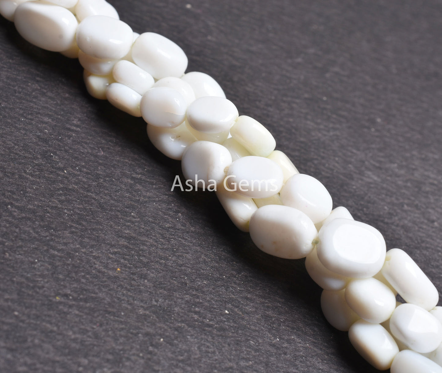 13" Strand Natural White Opal Smooth Nugget Shape Beads, White Gemstone Loose Beads, Opal Nuggets Smooth Tumble Beads, Jewelry Making,SALE
