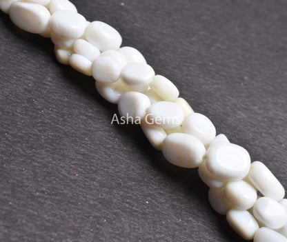 13" Strand Natural White Opal Smooth Nugget Shape Beads, White Gemstone Loose Beads, Opal Nuggets Smooth Tumble Beads, Jewelry Making,SALE