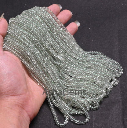AAA Quality Green Amethyst Smooth Rondelle Gemstone Beads,16"Natural Amethyst Plain Handmade Roundelle Bead Green Amethyst Bead Jewelry SALE (AG 12295)
