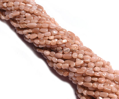 Fine Peach Moonstone Smooth Nugget Tiny Gemstone Loose Beads,4.5-9.5 mm Pink Moonstone Plain Handmade Uneven Tumble Bead Jewelry making SALE (AG 22276)