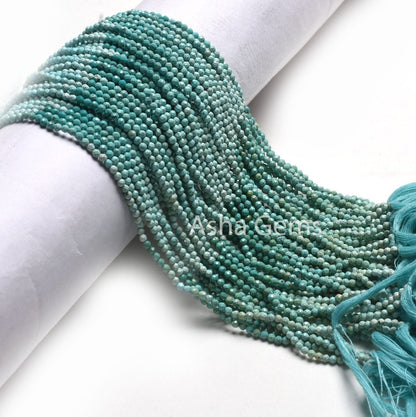 13" Strand AAA Natural Turquoise Micro Cut Faceted Beads,2.25 mm Shaded Blue Turquoise machine cut beads, Real Turquoise Bead Jewelry Crafts