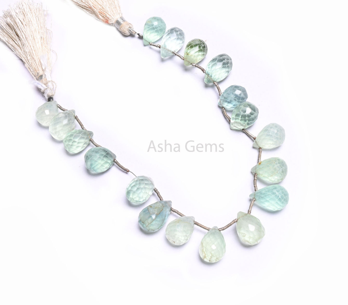 Natural Fluorite Faceted Drops Shape Gemstone Beads, AAA shaded Green Fluorite Teardrop Briolette Side Drill Beads Jewelry making Craft SALE