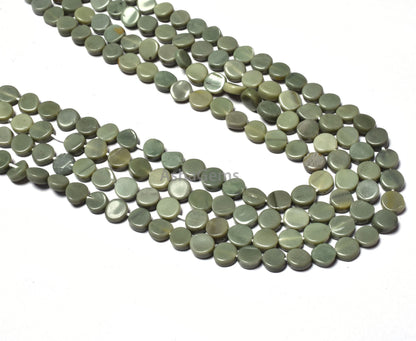 beautiful Cats Eye Smooth Coin Shape Beads,13" Strand Natural Green Cats Eye Plain Coin handmade Gemstone bead For Jewelry making craft SALE
