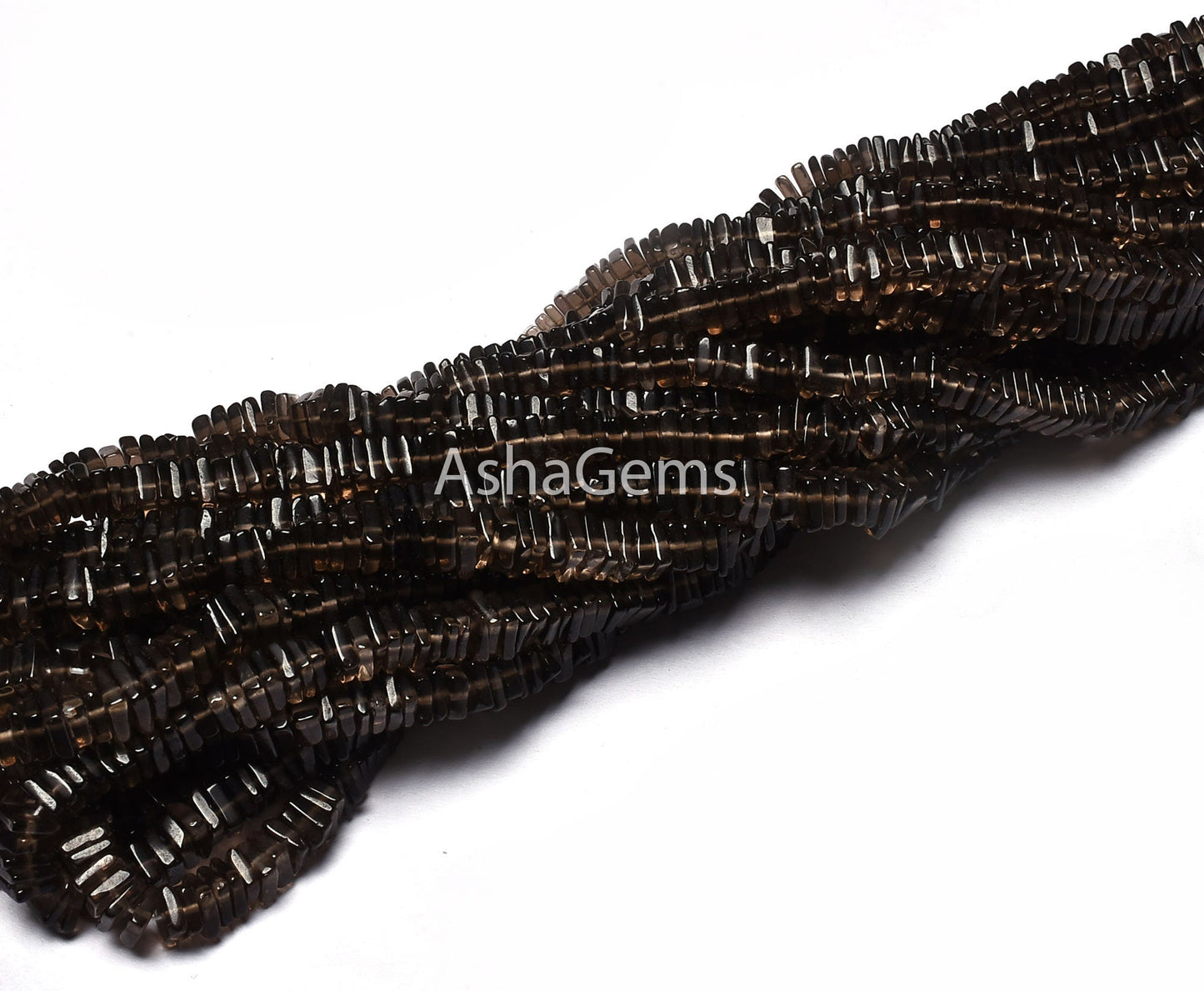 Beautiful Smoky Quartz Heishi Square Shape Gemstone Beads, Natural Smoky Flat Smooth Beads Smoky Loose Beads Handmade Jewelry Making Crafts