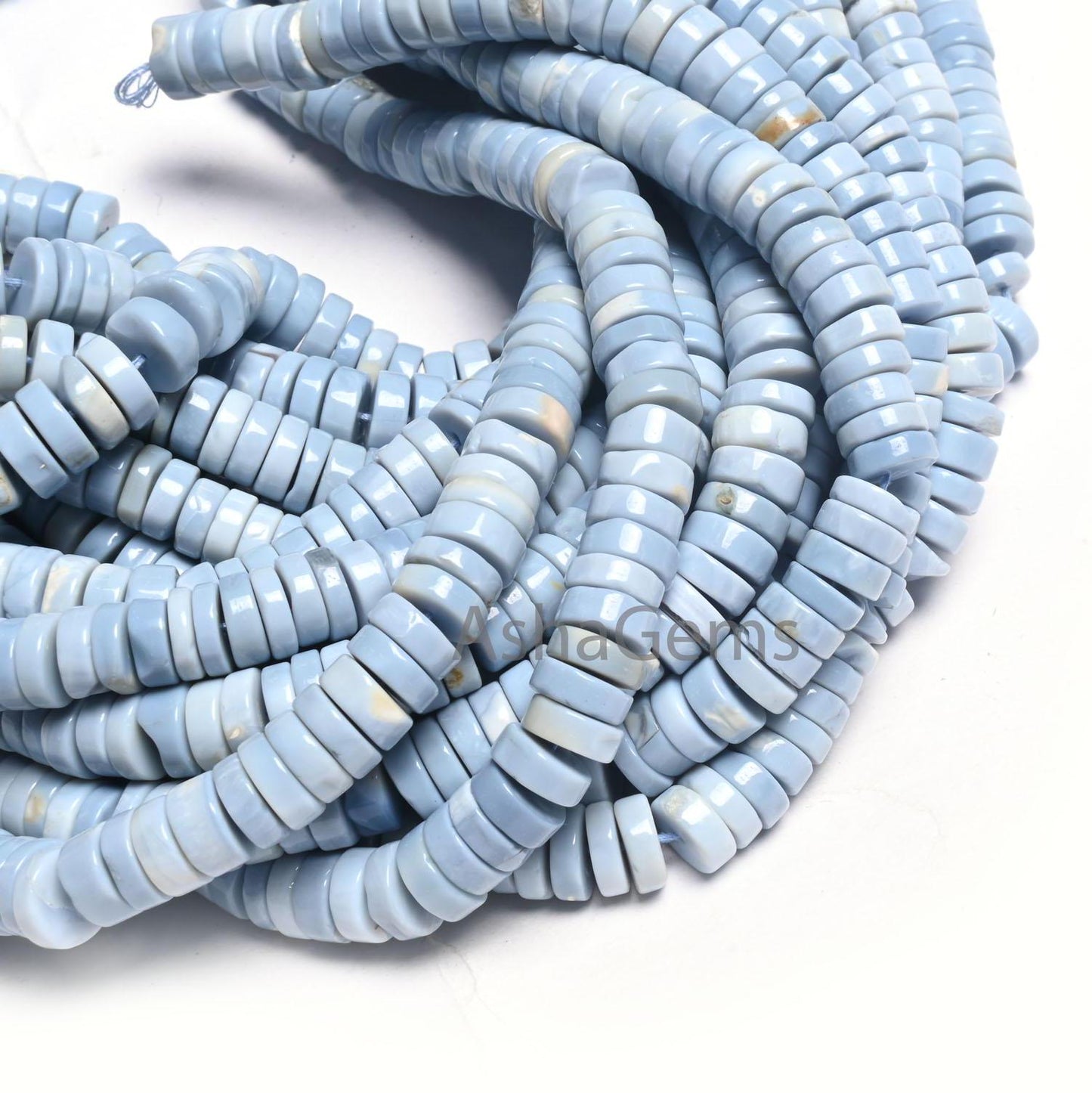 Beautiful Blue Oregon Opal Smooth Tyre Shape Gemstone Beads, AAA Blue Opal plain Flat wheel, Heishi Tyre Opal Bead Jewelry Making Craft SALE