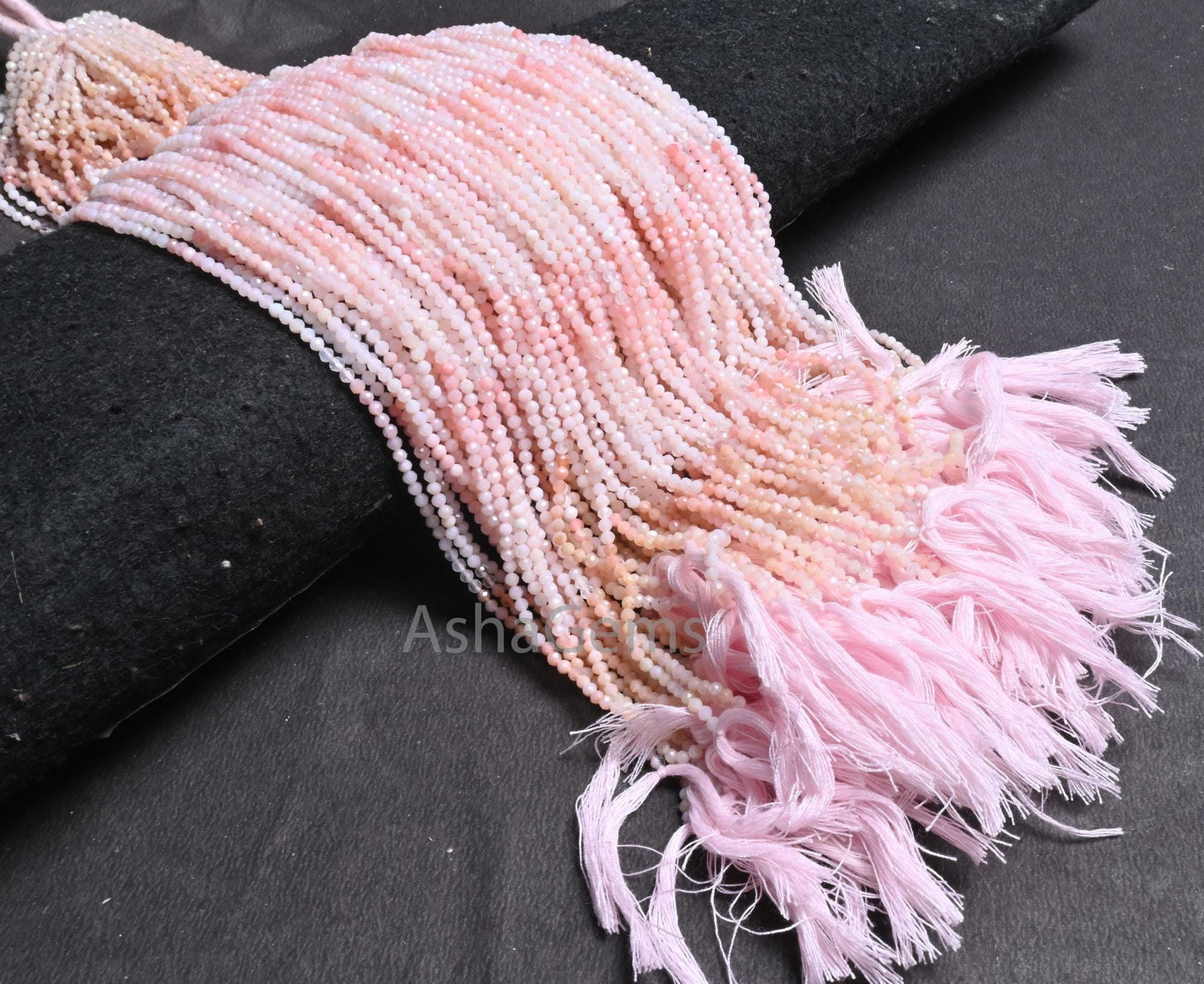 AAA Quality Pink Opal Faceted Rondelle Gemstone Tiny Beads,2.5 mm Genuine Opal Micro Cut Beads, Shaded Pink Opal Beads Jewelry Making Crafts