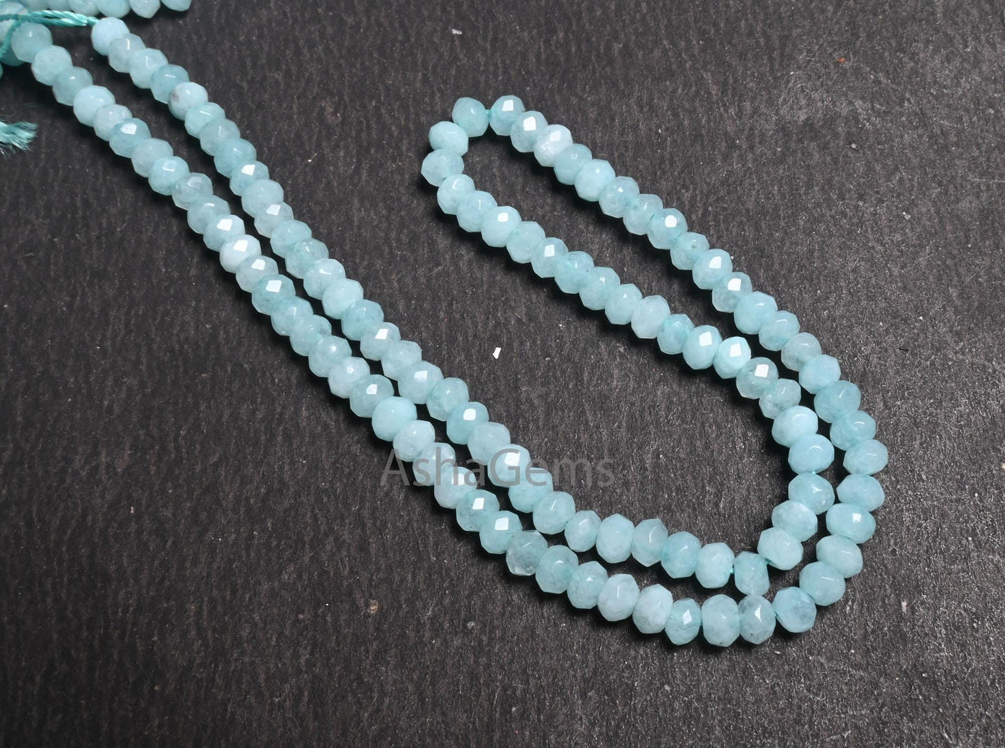 Beautiful Aqua Blue Jade Quartz faceted Rondelle Shape Beads,4.5 mm Sky blue Color Jade machine cut Gemstone Beads Jewelry Making Craft SALE