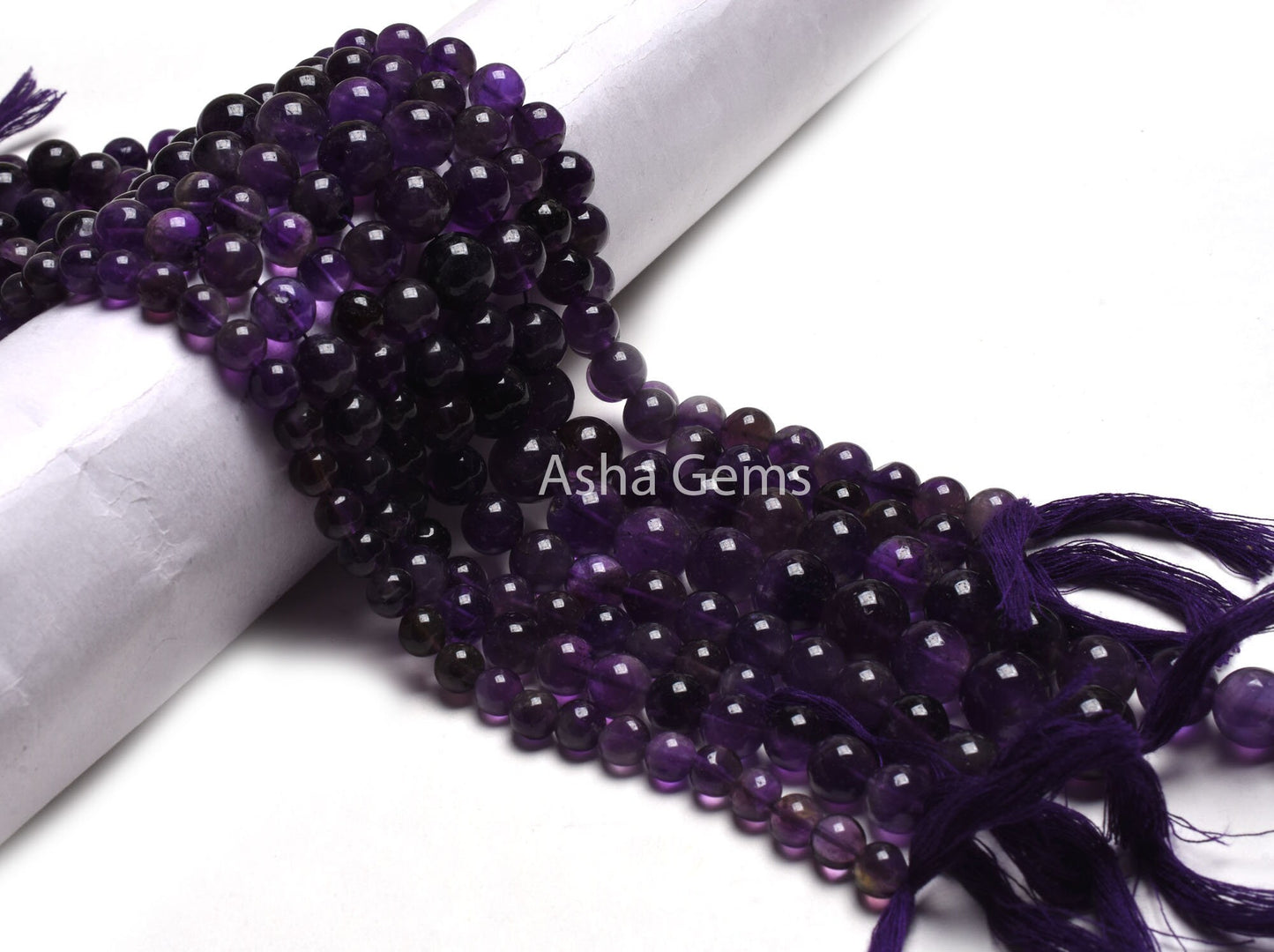 Natural Purple Amethyst Smooth Round Ball Beads,13" Strand African Amethyst Plain Round Shape Gemstone Beads, Amethyst Bead Jewelry Crafts