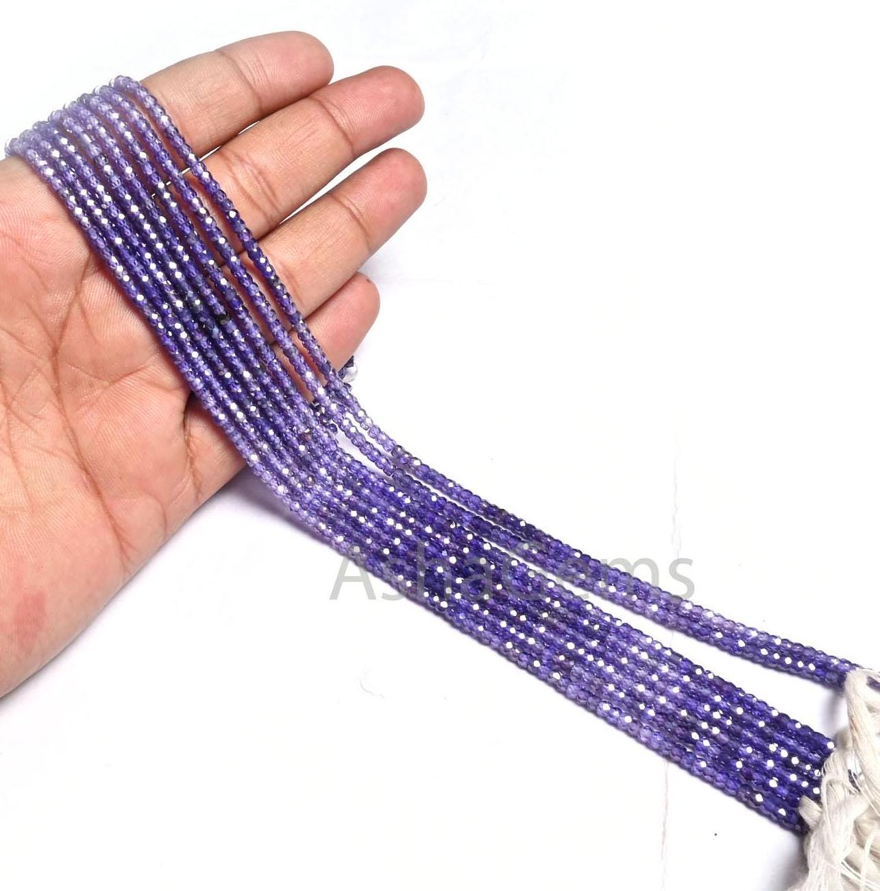 AAA Quality Shaded Purple Zircon Micro Machine Cut Rondelle Gemstone Beads, 13" Purple Blue Zircon Faceted Rondelle Beads Jewelry Necklace