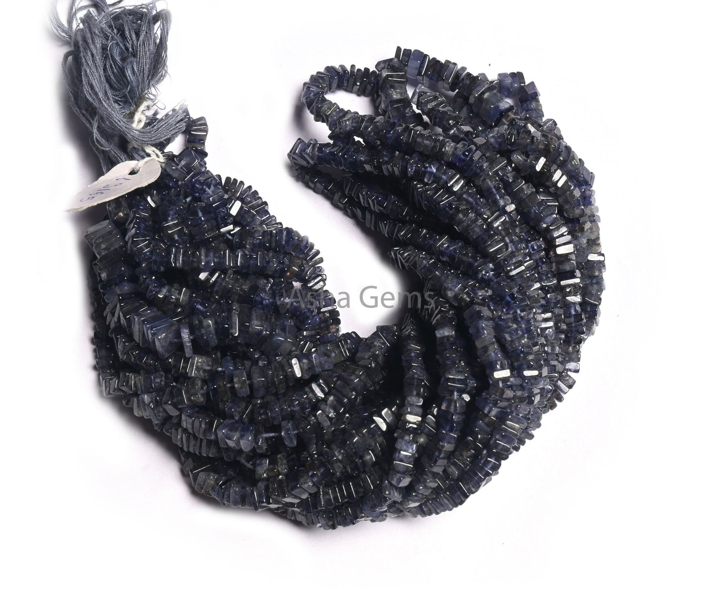 Natural Blue Iolite Smooth Flat Square Shape Gemstone Loose Beads,8/16"Strand Iolite Heishi Square Handmade Beads Jewelry Making Crafts SALE
