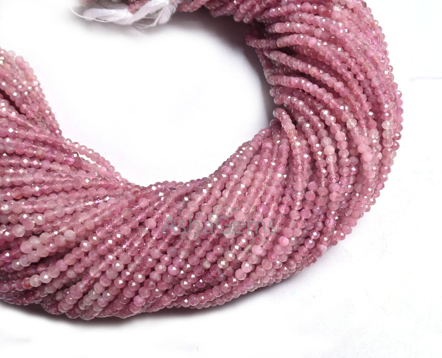 Natural Pink Tourmaline Faceted Rondelle Tiny Gemstone Beads,2.5 mm Fine Shaded Pink Tourmaline machine cut Micro Faceted Beads Jewelry SALE