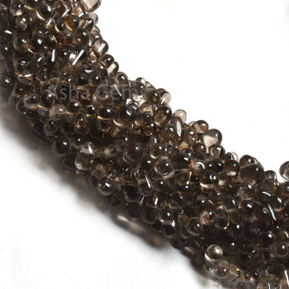 Beautiful Smoky Quartz Smooth Handmade Drops Gemstone Beads,Smoky Plain Handmade Tiny Teardrop Handmade Smoky Bead Jewelry Making Craft SALE