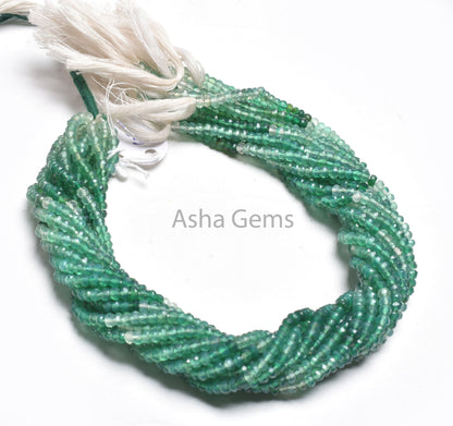 3.5 mm AAA Quality Shaded Green Onyx Faceted Rondelle Beads, Green Onyx Indian Machine Cut Gemstone Beads, Onyx Beads Jewelry Making Crafts