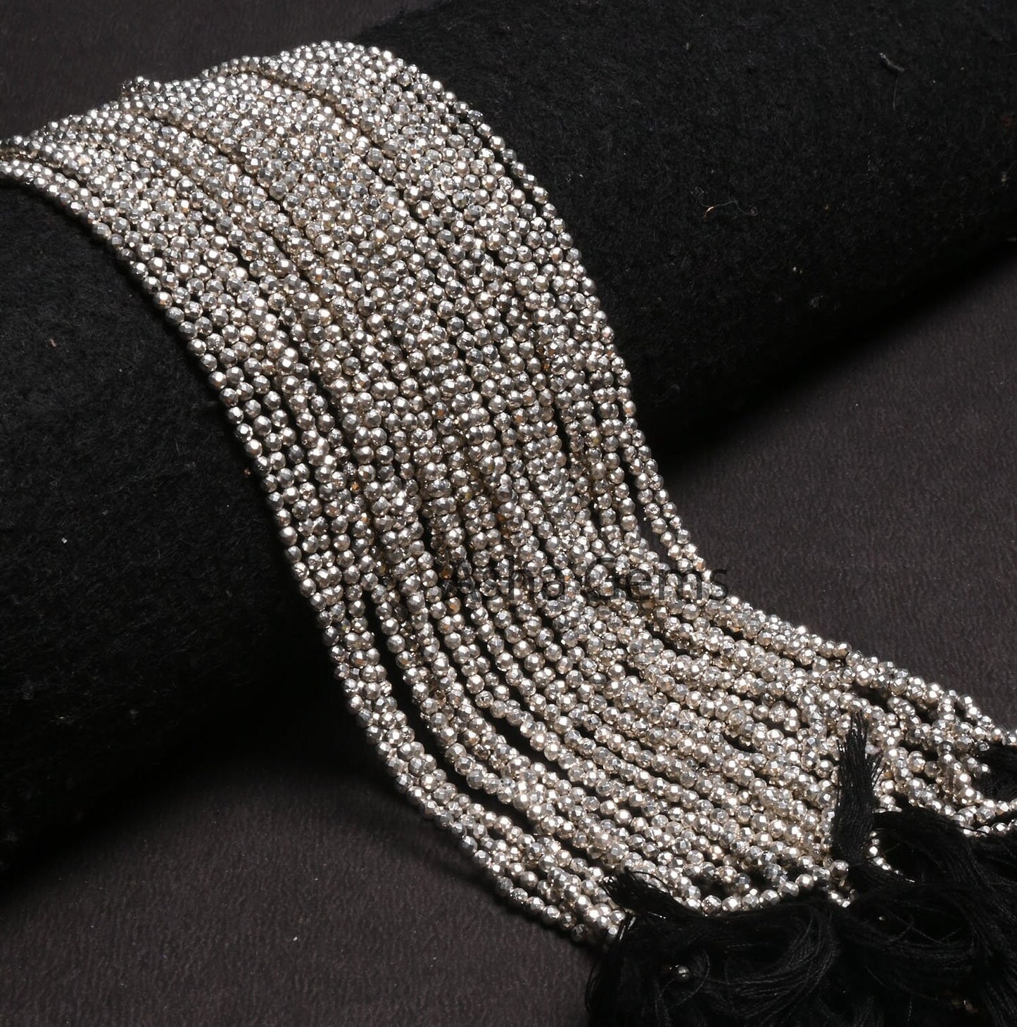 AAA Quality Silver Pyrite Micro Cut Beads,13" Strand,2.5 mm,Beautiful Natural Silver Pyrite Faceted Rondelle Shape Gemstone Beads, Pyrite