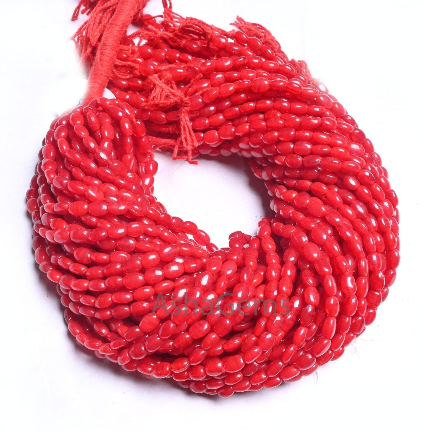 13"Strand Beautiful Red Carnelian Color Hydro Smooth Oval Shape Handmade Beads,5-7mm Red Hydro Plain Oval Loose Bead For Jewelry Making SALE
