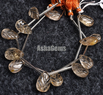 Beautiful Light Yellow Topaz Carved pears Shape Beads, Gemstone Carving Teardrop Beads,Imperial Topaz carve Teardrop For Necklace Jewelry