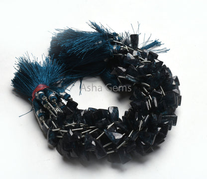 Beautiful Kyanite Faceted Fancy Shape Gemstone Beads, Natural Blue Kyanite Fancy Briolette Side Drill Beads, Kyanite Bead Jewelry Craft SALE
