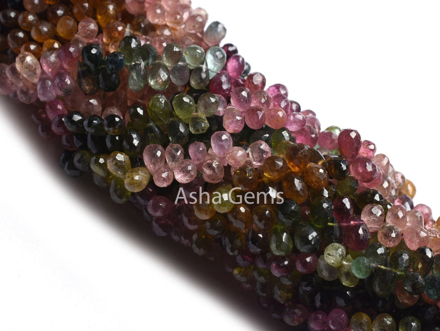 Natural Multi Tourmaline Faceted Drops Shape Gemstone Beads,Fine Tourmaline Beads Tourmaline Side Drill Teardrop Briolette Bead Jewelry SALE