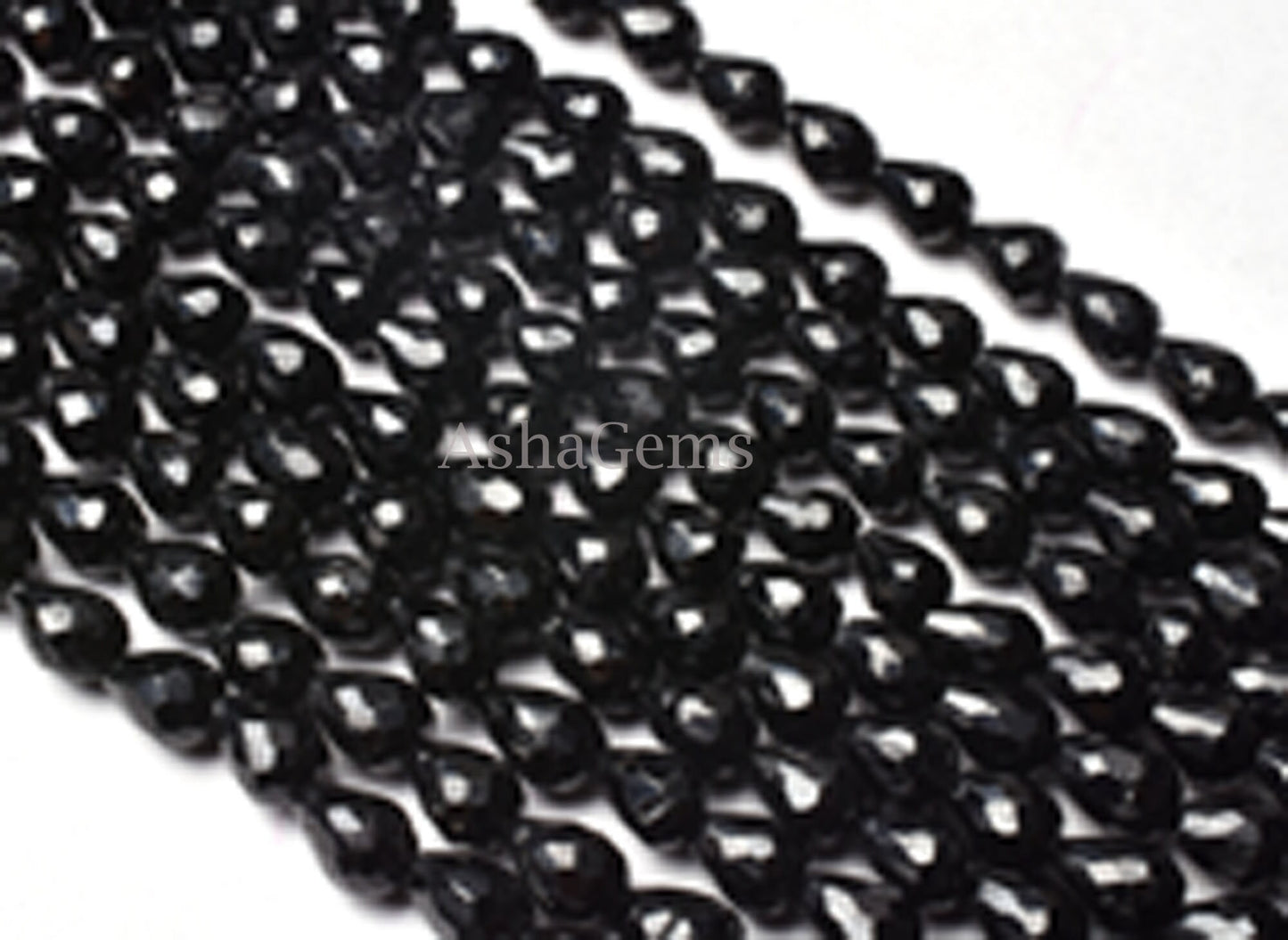 Natural Black Spinel Faceted Drops Shape Beads,5x7 mm Black spinel Faceted Drops Beads,13 Inch Fine Quality Spinel Briolette Gemstone Beads