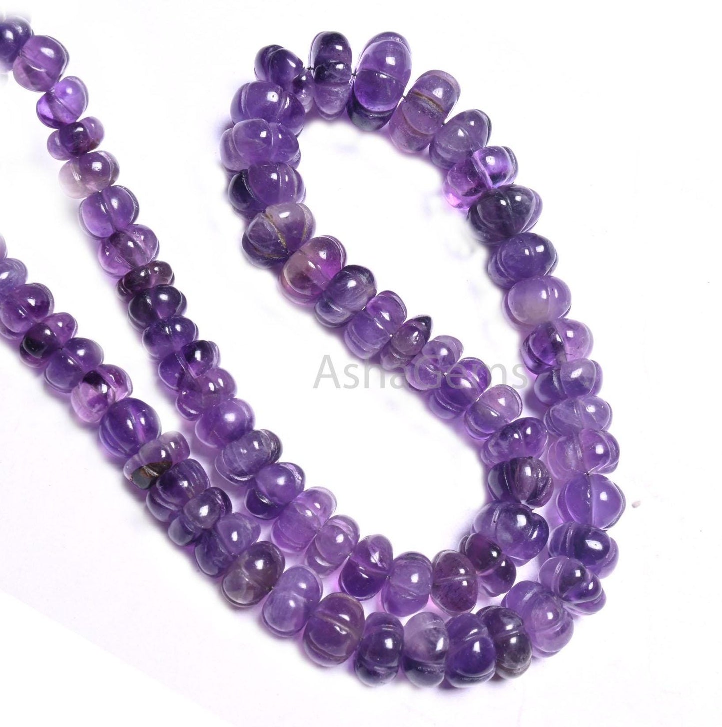 Natural Amethyst Carving Watermelon Gemstone loose Beads, Shaded Purple Amethyst Carved Pumpkin handmade Carve Melon Amethyst Beads Jewelry