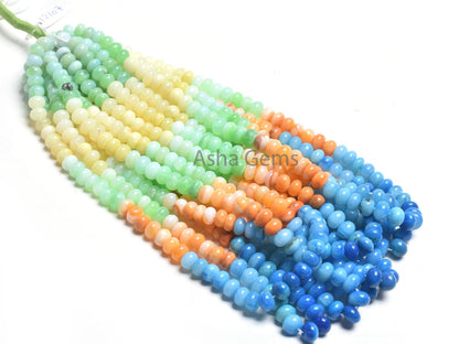Beautiful Rainbow color Shaded Opal Rondelle Gemstone Beads, AAA Quality Multi Color Disco Opal Plain handmade Beads Opal Jewelry Craft SALE