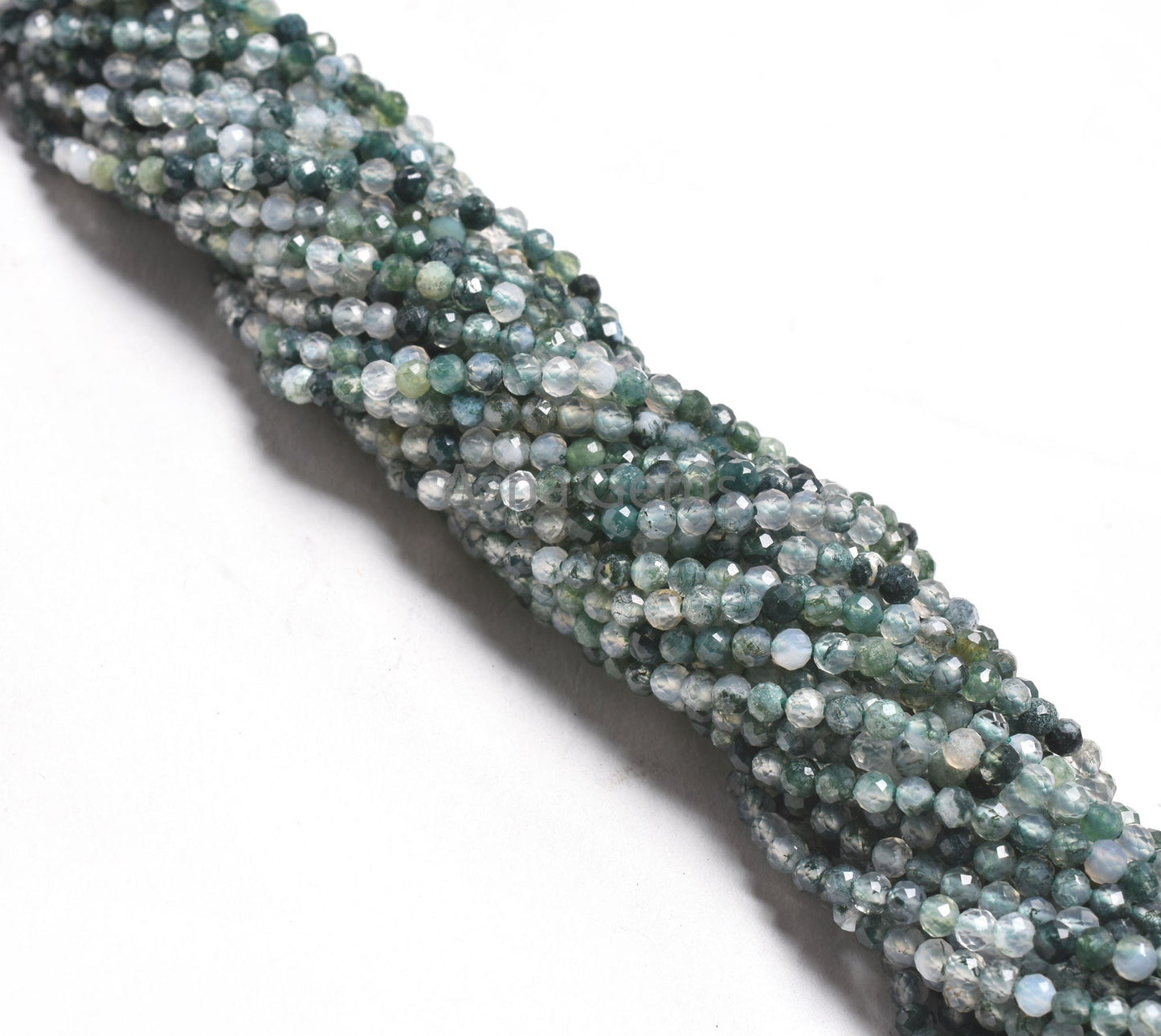 Rare Moss Green Agate Micro Cut Faceted Rondelle Gemstone Beads,2.8 mm Natural Moss agate Beads, Agate Machine Cut Bead Jewelry Crafts SALE