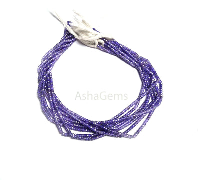 AAA Quality Shaded Purple Zircon Micro Machine Cut Rondelle Gemstone Beads, 13" Purple Blue Zircon Faceted Rondelle Beads Jewelry Necklace