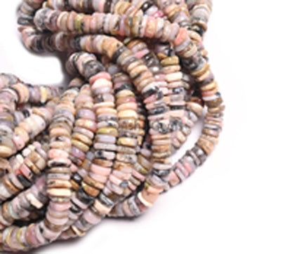 Natural Moss Pink Opal Smooth Tyre Shape Handmade Beads, Rare Bio Pink Opal Plain Uneven Flat Tyre Gemstone Opal Beads Jewelry Making Crafts