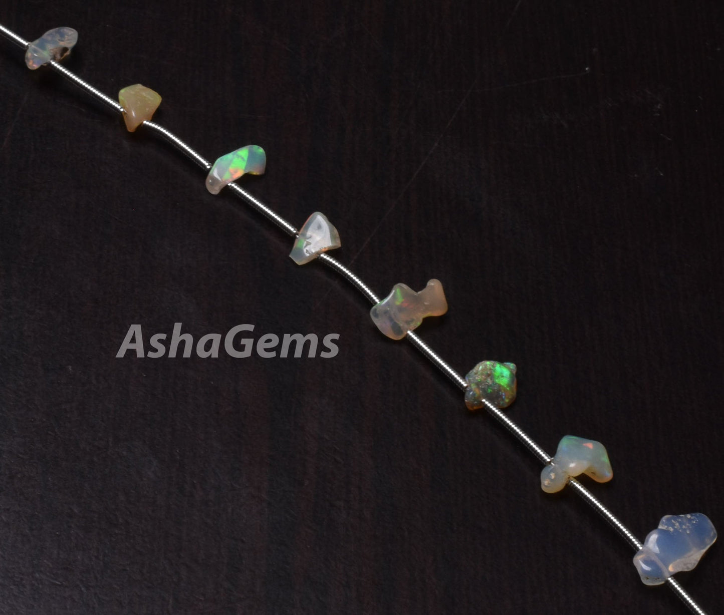 Natural Ethiopian Opal uneven shape Gemstone, 7.5" Strand Welo Fire Ethiopian Opal Rough Beads, Opal Crystal, Multi Fire, Opal Raw, Craft