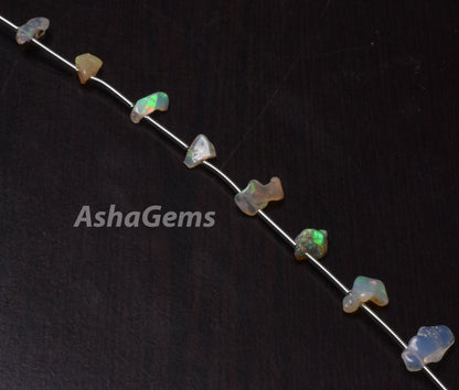 Natural Ethiopian Opal uneven shape Gemstone, 7.5" Strand Welo Fire Ethiopian Opal Rough Beads, Opal Crystal, Multi Fire, Opal Raw, Craft