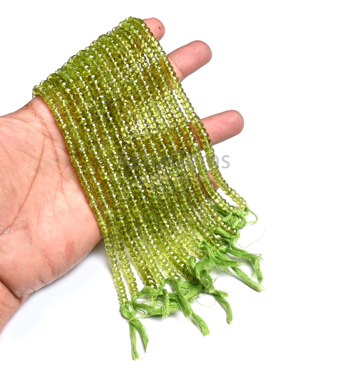 Natural Green Peridot Faceted Rondelle Shape Beads,7,14" Fine Peridot Gemstone Handmade Indian Cut Peridot Bead Jewelry making Necklace SALE