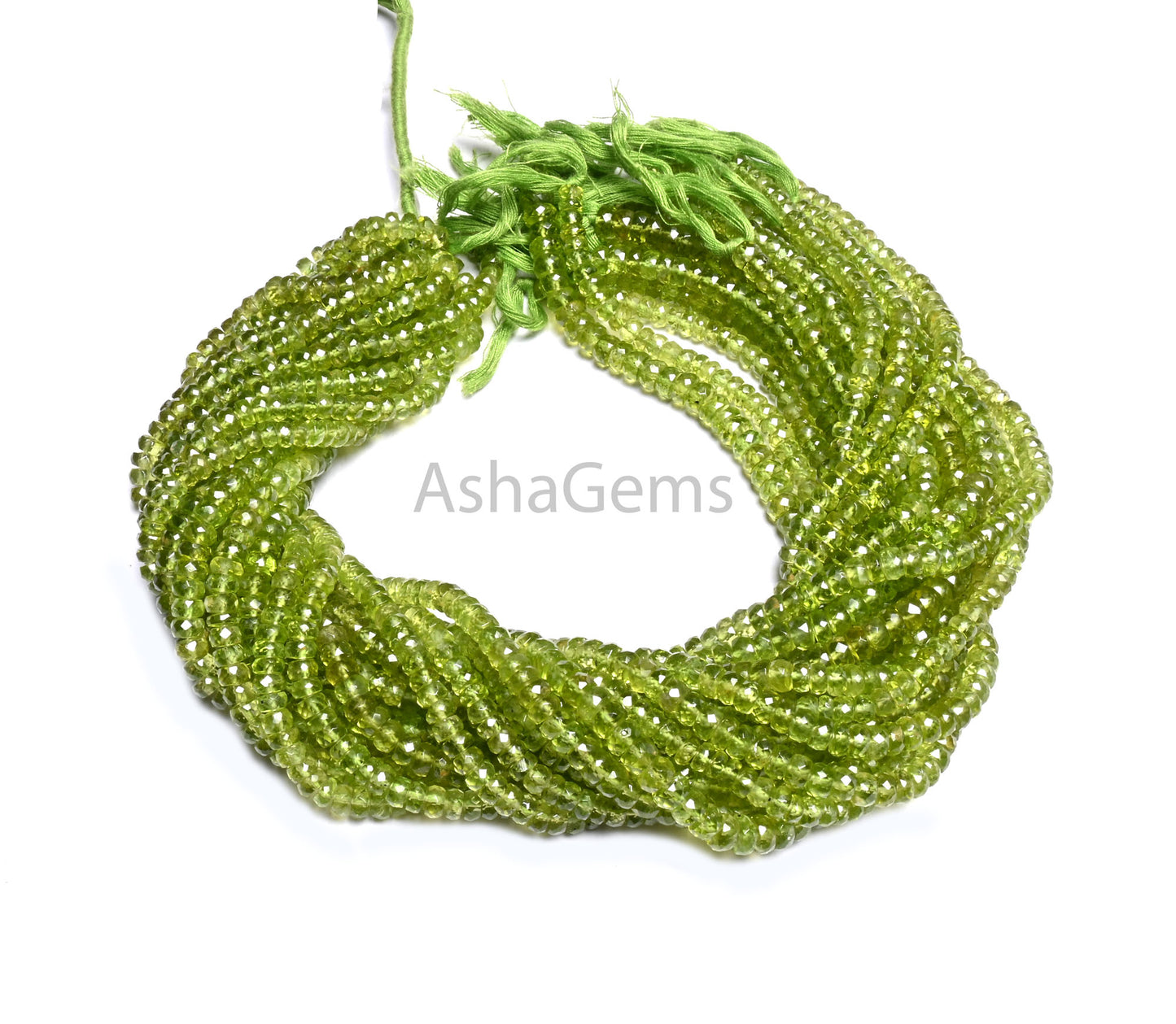 Natural Green Peridot Faceted Rondelle Shape Beads,7,14" Fine Peridot Gemstone Handmade Indian Cut Peridot Bead Jewelry making Necklace SALE