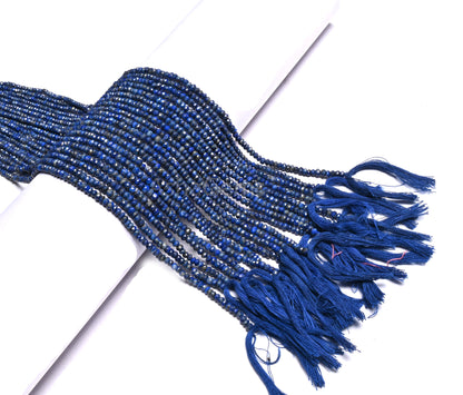 Beautiful Blue Lapis Indian machine Cut Rondelle Shape Gemstone Loose Beads, Natural Lapis Lazuli faceted Fine lapis Bead Jewelry Craft SALE