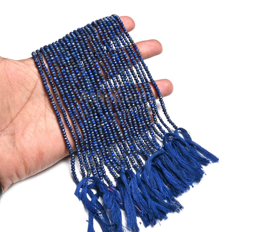 Beautiful Blue Lapis Indian machine Cut Rondelle Shape Gemstone Loose Beads, Natural Lapis Lazuli faceted Fine lapis Bead Jewelry Craft SALE