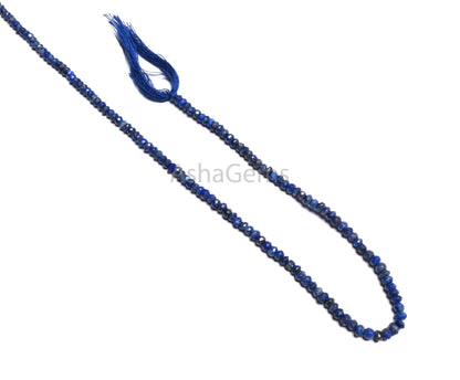 Beautiful Blue Lapis Indian machine Cut Rondelle Shape Gemstone Loose Beads, Natural Lapis Lazuli faceted Fine lapis Bead Jewelry Craft SALE