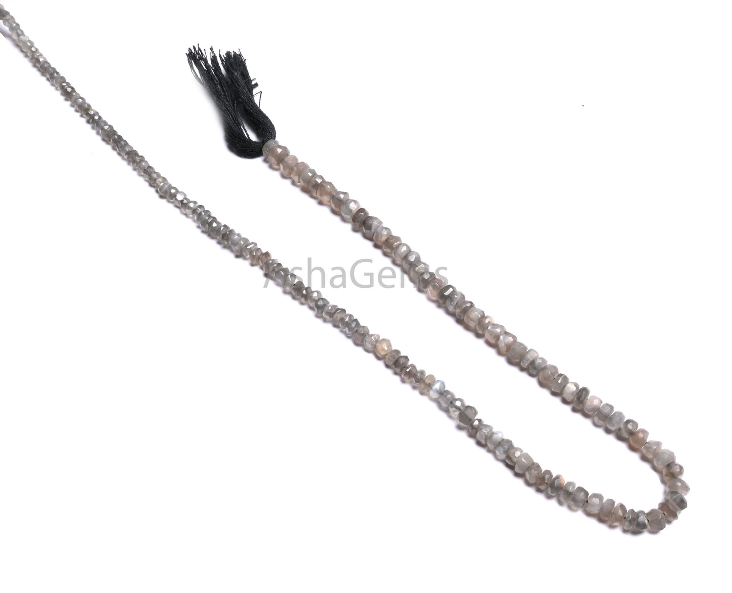 Beautiful Gray Moonstone Faceted Rondelle Shape Beads Natural Moonstone Indian Machine Cut Gemstone fine Grey Moonstone Beads Jewelry Crafts