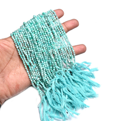 Natural Amazonite machine Cut Roundelle Shape Gemstone Beads, 3.20 mm Fine Blue Amazonite faceted Micro Cut Rondelle Amazonite Beads Jewelry