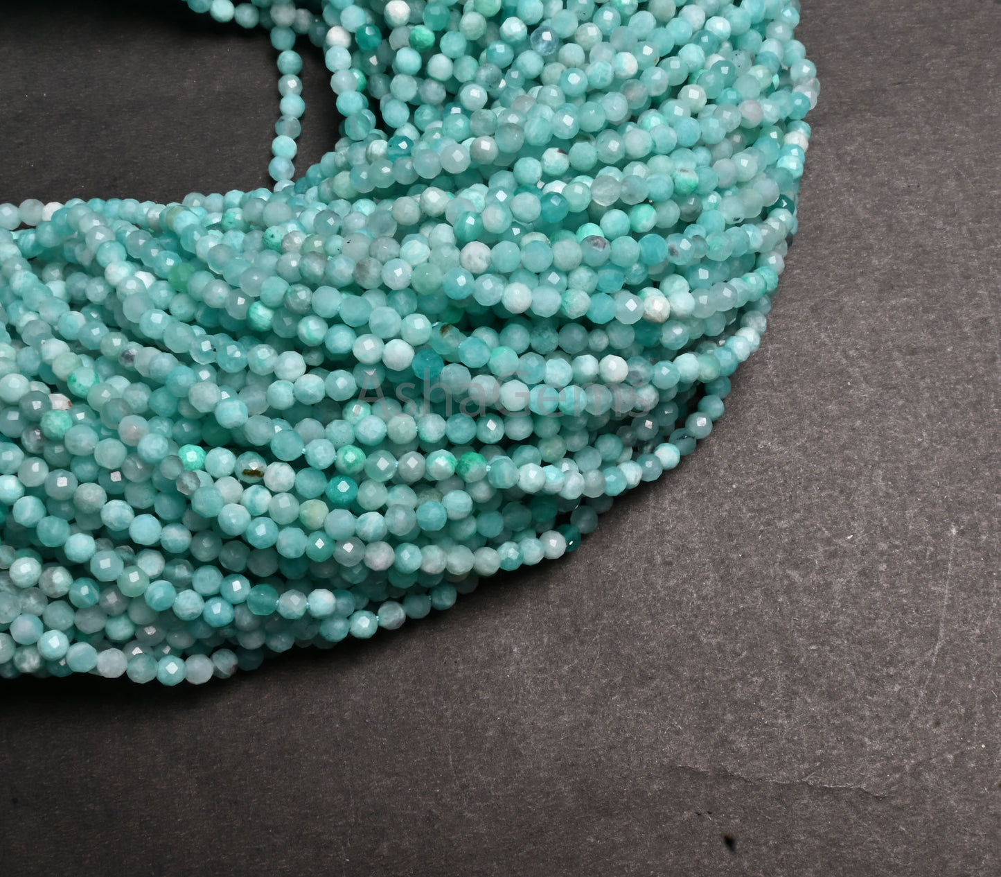 Natural Amazonite machine Cut Roundelle Shape Gemstone Beads, 3.20 mm Fine Blue Amazonite faceted Micro Cut Rondelle Amazonite Beads Jewelry