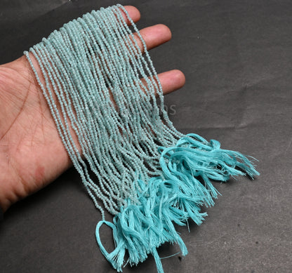 Beautiful Blue Apatite machine Cut Rondelle Tiny Gemstone Beads,2.1 mm Natural Sky Apatite Faceted Micro Cut Apatite Bead Jewelry Craft SALE